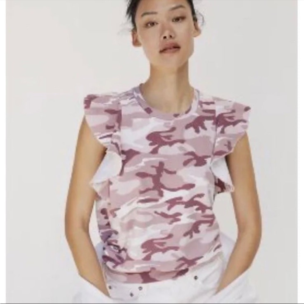 Anthropologie t .la Sleeveless  Ruffle shoulder sleeveless sweatshirt xs